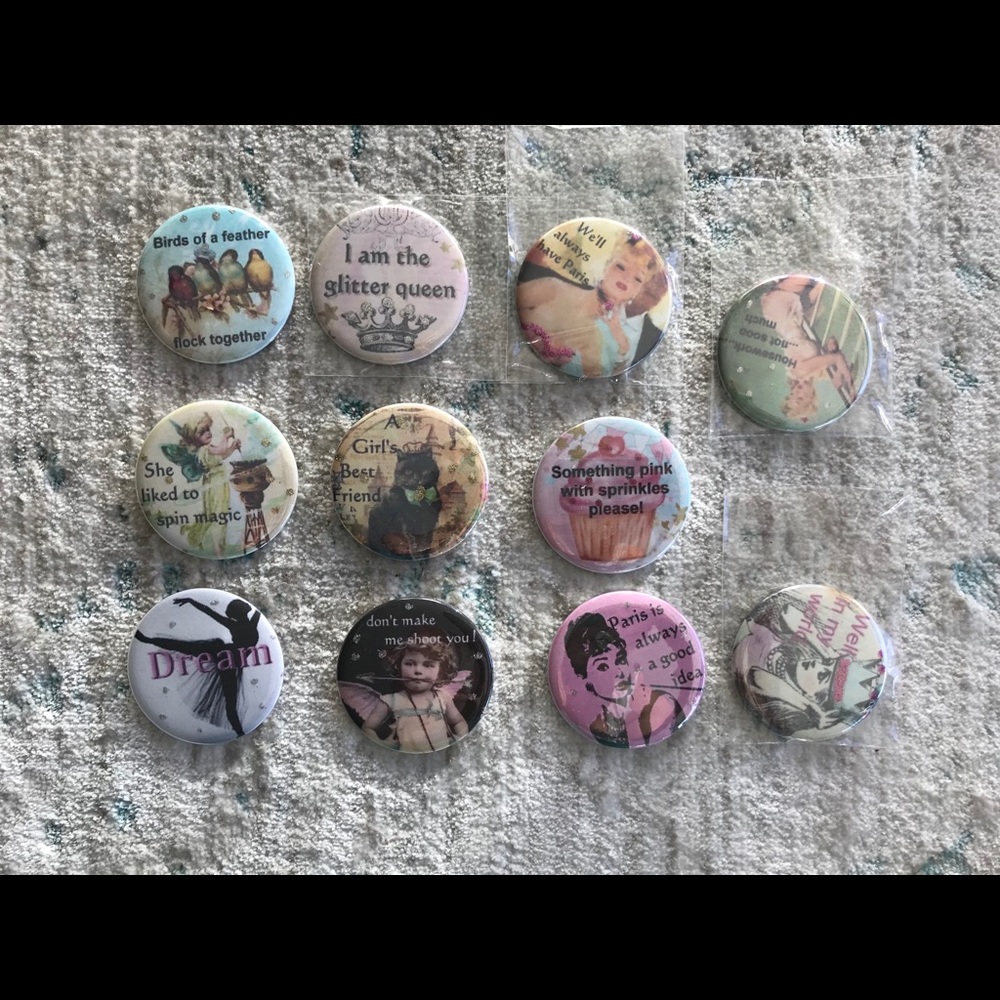 New Girls pins set of 11 pins size 2 1/4 inches